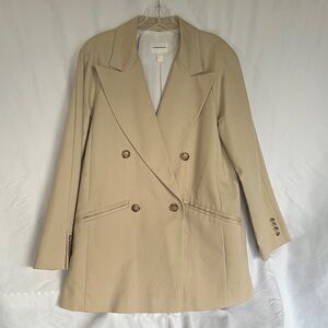 Club Monaco Women's Beige Double-Breasted Coat
